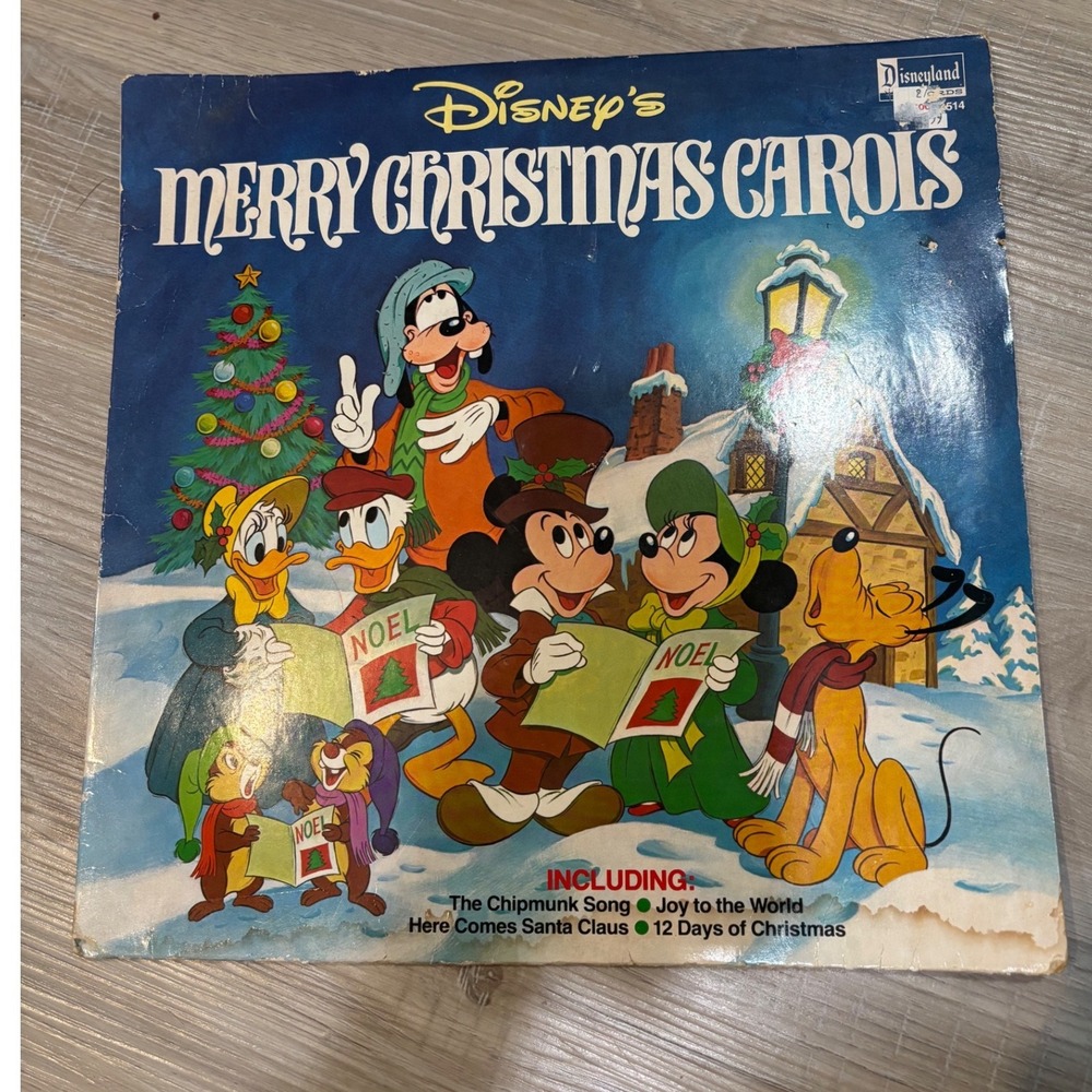 Disney Merry Christmas Carols Vinyl LP 2514 Mickey Donald Goofy 1980 Disneyland